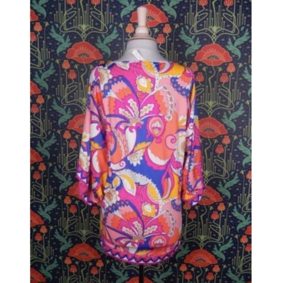 Trina Turk Sevilla Psychedelic Swim Bathing Suit Cover Up Dress Nwt - Picture 9 of 9
